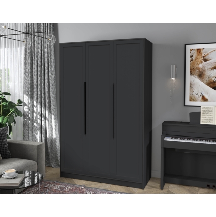 Шкаф распашной Тренд КТ-Ш3 (Антрацит ЛДСП/ Пепел ЛМДФ) Ш1360 В2128 Г547 Шкаф распашной Тренд КТ-Ш3 (Антрацит ЛДСП/ Пепел ЛМДФ) Ш1360 В2128 Г547